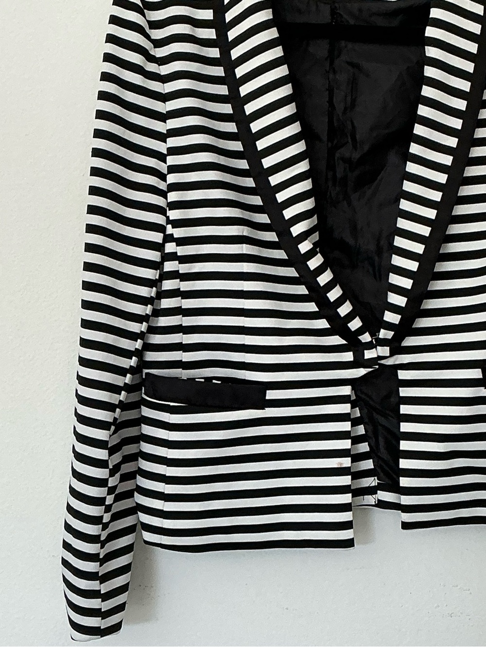 Passaxella Black & White Striped Blazer Jacket Women’s Size Small - Picture 3 of 11